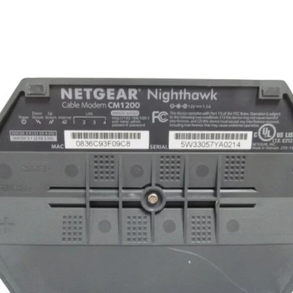 Netgear Nighthawk CM1200 Multi Speed Cable Modem DOCSIS 3.1